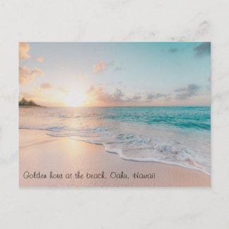Aangepaste tekst prachtige Golden Hour Oahu Hawaii Briefkaart