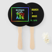 Aangepaste tekst Pride hand fans Handwaaier (Voorkant en achterkant)