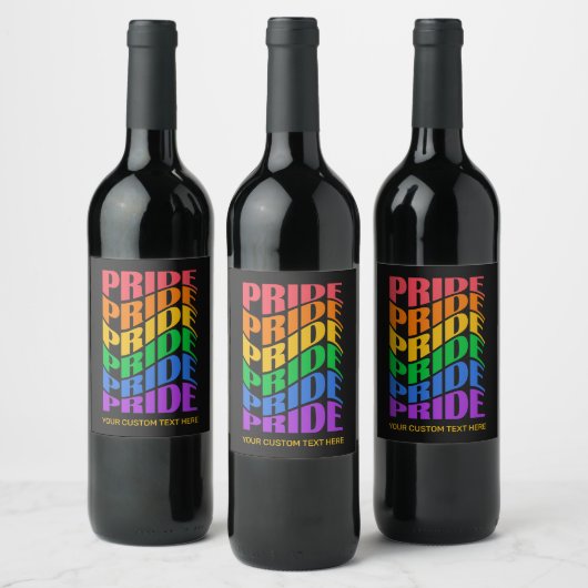 Aangepaste Tekst Pride Wijn Etiket (Flessen)