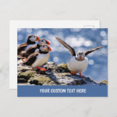 Aangepaste tekst Puffin-briefkaart Briefkaart (Voorkant / Achterkant)
