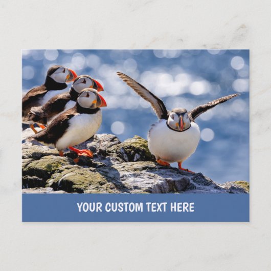 Aangepaste tekst Puffin-briefkaart Briefkaart (Voorkant)