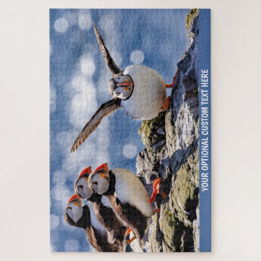 Aangepaste tekst Puffin-puzzel Legpuzzel (Verticaal)