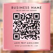 Aangepaste tekst QR-code logo roze goud glamour Raamsticker (Vel 2)