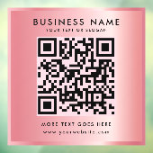 Aangepaste tekst QR-code logo roze goud glamour Raamsticker (Vel 3)