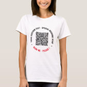 Aangepaste tekst QR-code T-shirt Sjabloon (Voorkant)