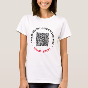 Aangepaste tekst QR-code T-shirt Sjabloon
