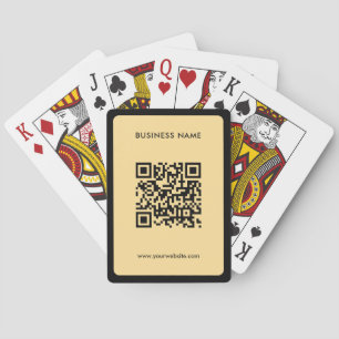 Aangepaste tekst QR-code upload bedrijfslogo goud Pokerkaarten