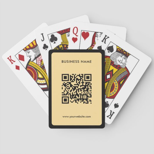 Aangepaste tekst QR-code upload bedrijfslogo goud Pokerkaarten (Achterkant)