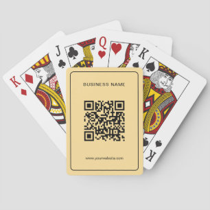 Aangepaste Tekst QR Code Upload Zakelijk Logo Goud Pokerkaarten