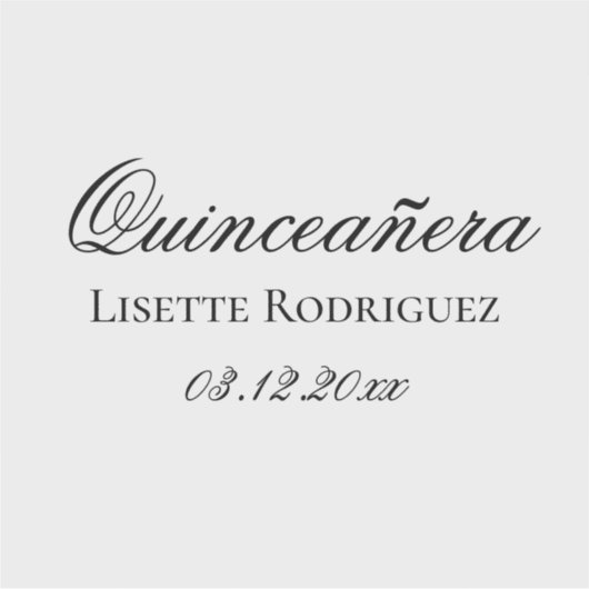 Aangepaste tekst Quinceanera Sticker (Voorkant)