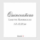 Aangepaste tekst Quinceanera Sticker (Vel)