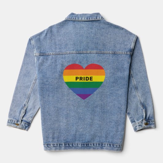 Aangepaste tekst Rainbow Heart Denim Jacket (Achterkant)