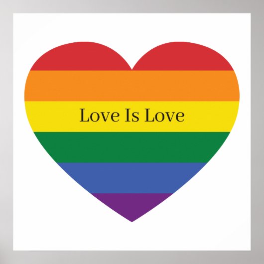 Aangepaste tekst Rainbow Heart Poster (Voorkant)