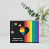 Aangepaste tekst Rainbow Hearts & Stripes Briefkaart (Staand voorkant)