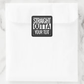Aangepaste tekst Rechtstreeks uit uw stad Retro Zw Vierkante Sticker (Tas)