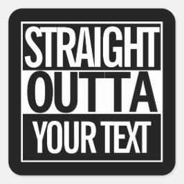 Aangepaste tekst Rechtstreeks uit uw stad Retro Zw Vierkante Sticker