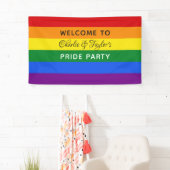 Aangepaste tekst Regelboog vlag banner (Insitu)