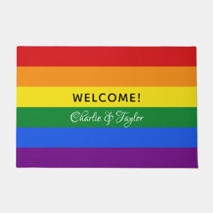 Aangepaste tekst Regenboogklepmat Deurmat