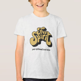 Aangepaste tekst Retro "Free Spirit" Tri-Blend Shirt