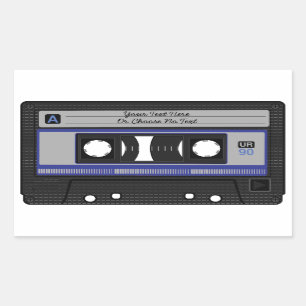 Aangepaste tekst / Retro Love Music Cassette Mixta Rechthoekige Sticker
