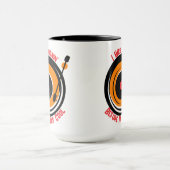 Aangepaste tekst retro muziek draaitafel vinyl LP Mok (Midden)