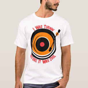 Aangepaste tekst retro muziek draaitafel vinyl LP T-shirt