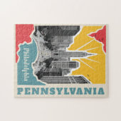 Aangepaste tekst Retro Philadelphia Legpuzzel (Horizontaal)