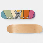 Aangepaste tekst Retro Rad Cool Rainbow Franse Bul Skateboard (Horizontaal)