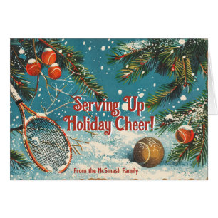 🎾🎄Aangepaste tekst, retro Tennis Tidings