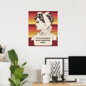 Aangepaste tekst Retro vrouw Poster (Thuiskantoor)
