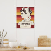 Aangepaste tekst Retro vrouw Poster (Keuken)