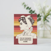 Aangepaste tekst Retro Woman Briefkaart (Staand voorkant)