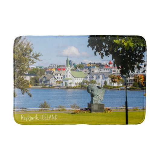 Aangepaste tekst Reykjavik, IJsland Badmat (Voorkant)