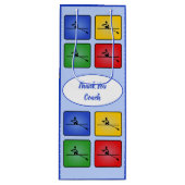 Aangepaste tekst roeipictogrammen blauw wijn cadeautas (Voorkant)