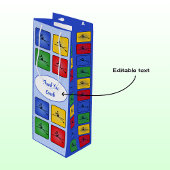 Aangepaste tekst roeipictogrammen blauw wijn cadeautas