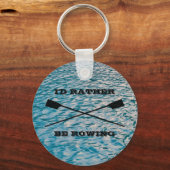 Aangepaste tekst roeiriemen op water sleutelhanger (Voorkant)
