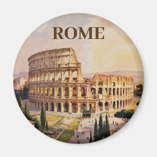Aangepaste tekst Rome Italië Colosseum Retro Aquar Magneet