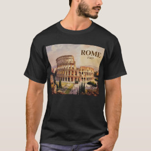 Aangepaste tekst Rome Italië Colosseum Retro Aquar T-shirt