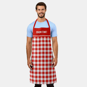 Aangepaste tekst rood en wit Buffalo Plaid Schort