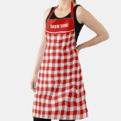Aangepaste tekst rood en wit Buffalo Plaid Schort (Insitu)
