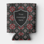 Aangepaste tekst rood en zwart blikjeskoeler (Voorkant)