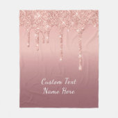 Aangepaste tekst Roos Gold Blush Glitter Fleece De (Voorkant)