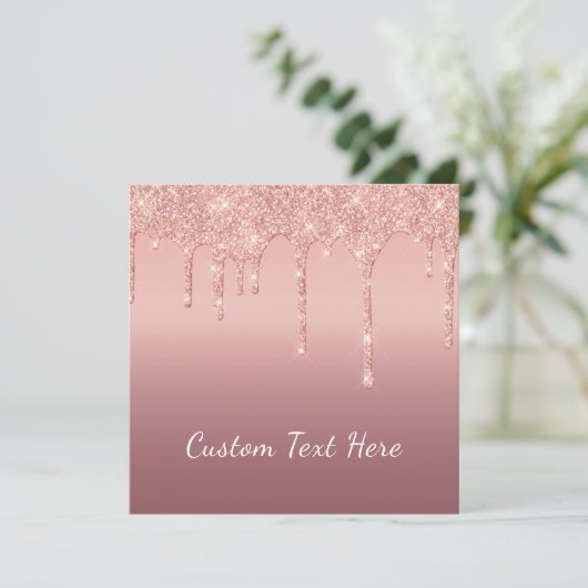 Aangepaste tekst Roos Gold Blush Glitter Sparkle D (Staand voorkant)