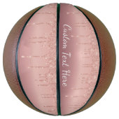 Aangepaste tekst Roos Gold Blush Glitter Sparkle D Basketbal (Verticaal)