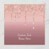 Aangepaste tekst Roos Gold Blush Glitter Sparkle D Programma (Achterkant)