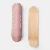 Aangepaste tekst Roos Gold Blush Glitter Sparkle D Skateboard (Voorkant)