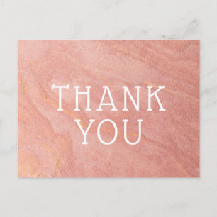 Aangepaste tekst Roos Goud Roze Zandsteen Dank u Briefkaart