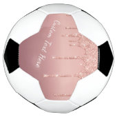 Aangepaste Tekst Roos Gouden Blush Glitter Voetbal (Gedraaid)