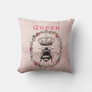 Aangepaste tekst / Roos gouden krans Waterverf kro Kussen