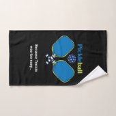 Aangepaste tekst roze & blauw Pickleball Handdoek (Handdoek)